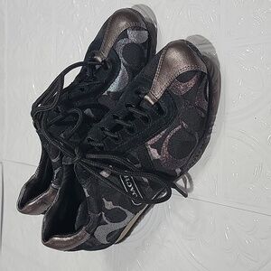 Coach Jacquard Monogram Kate Fashion Sneakers Tennis Shoes Women's Size 5.5